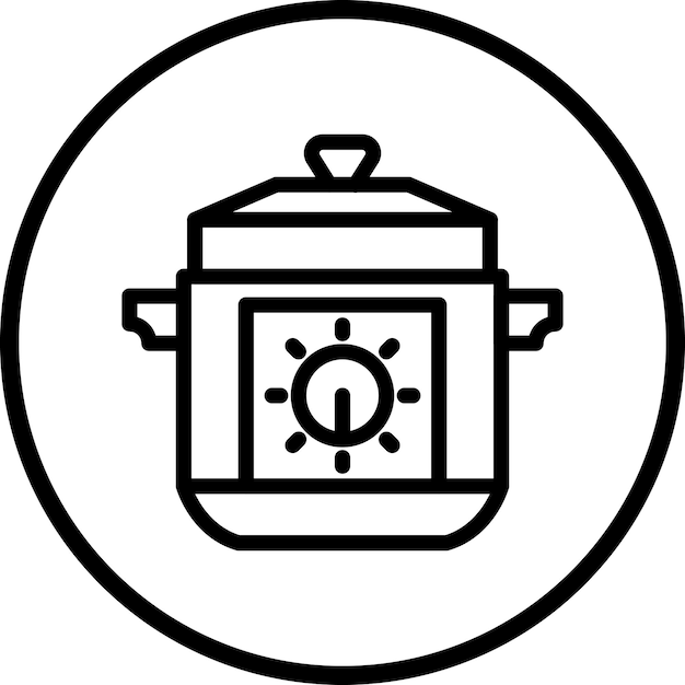 Diseño vectorial del estilo del icono de la olla de arroz