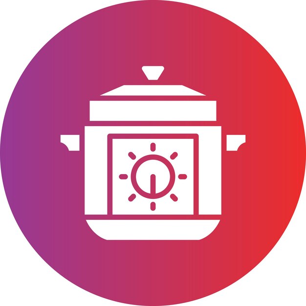 Diseño vectorial del estilo del icono de la olla de arroz