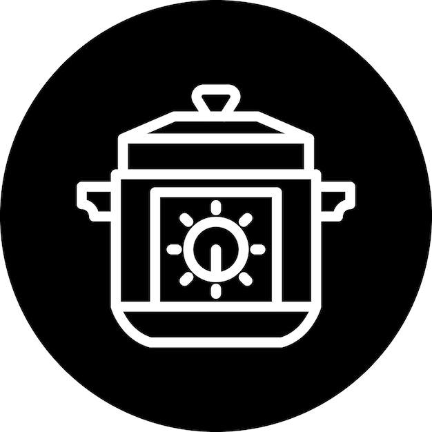 Diseño vectorial del estilo del icono de la olla de arroz