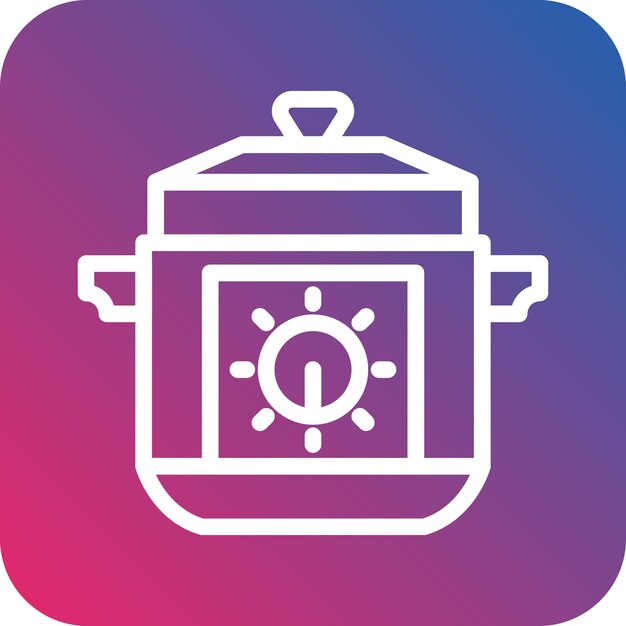 Diseño vectorial del estilo del icono de la olla de arroz