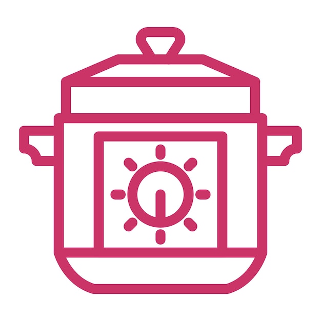 Diseño vectorial del estilo del icono de la olla de arroz