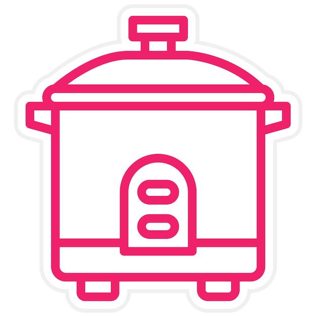 Diseño vectorial del estilo del icono de la olla de arroz