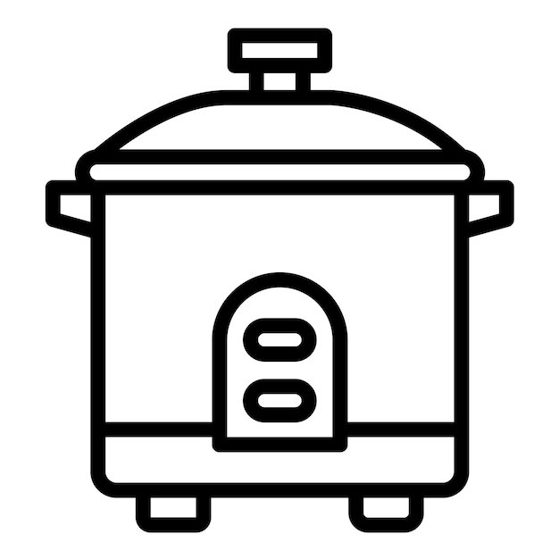 Diseño vectorial del estilo del icono de la olla de arroz