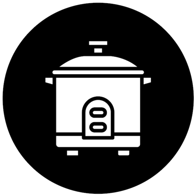Diseño vectorial del estilo del icono de la olla de arroz
