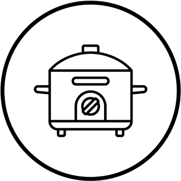 Diseño vectorial del estilo del icono de la olla de arroz