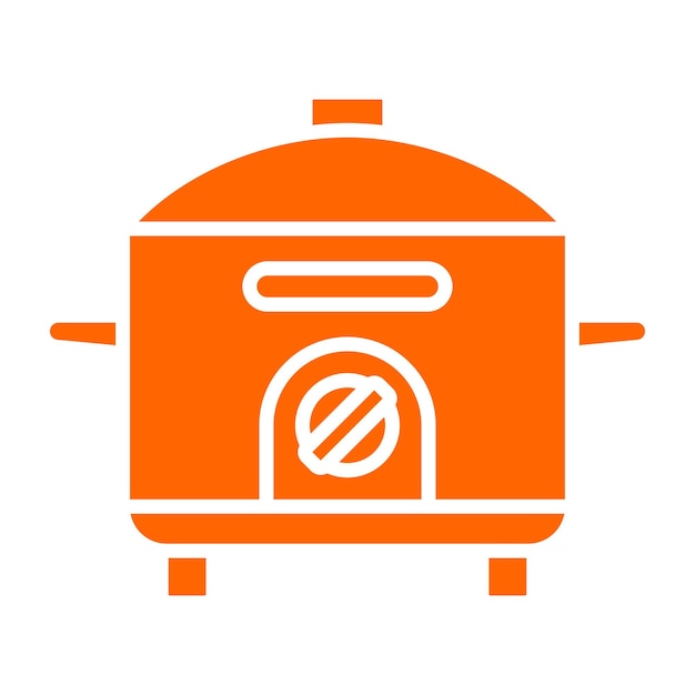 Diseño vectorial del estilo del icono de la olla de arroz