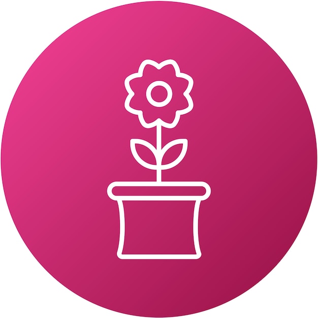 Diseño vectorial Estilo del icono de la olla de flores