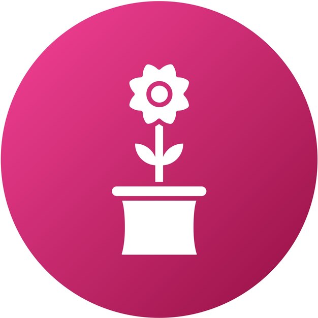 Diseño vectorial Estilo del icono de la olla de flores