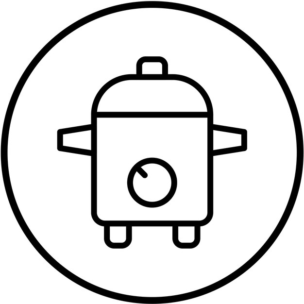 Diseño vectorial Estilo del icono de la olla lenta