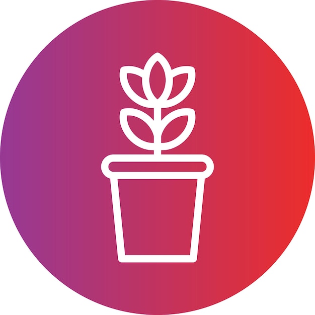 Diseño vectorial Estilo del icono de la olla de la planta