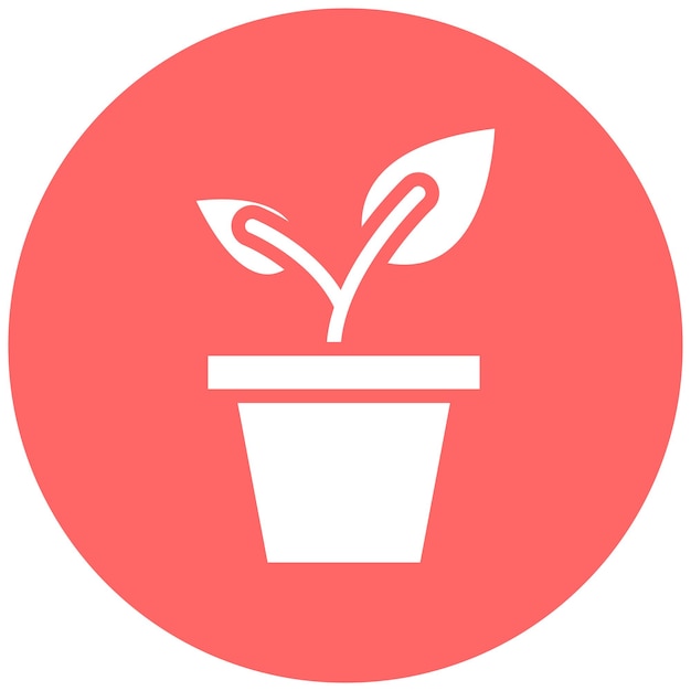 Diseño vectorial Estilo del icono de la olla de la planta