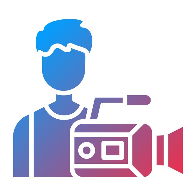 Diseño vectorial Estilo del icono del operador de la cámara