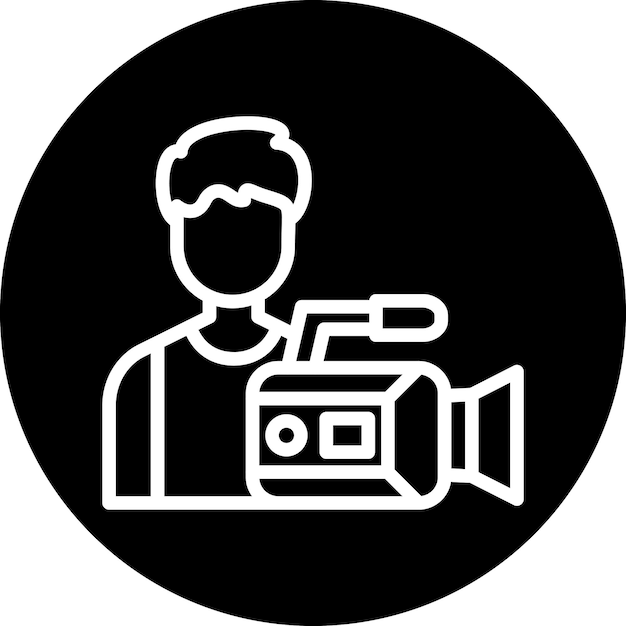 Diseño vectorial Estilo del icono del operador de la cámara