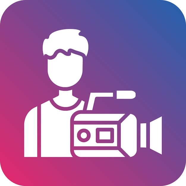 Diseño vectorial Estilo del icono del operador de la cámara