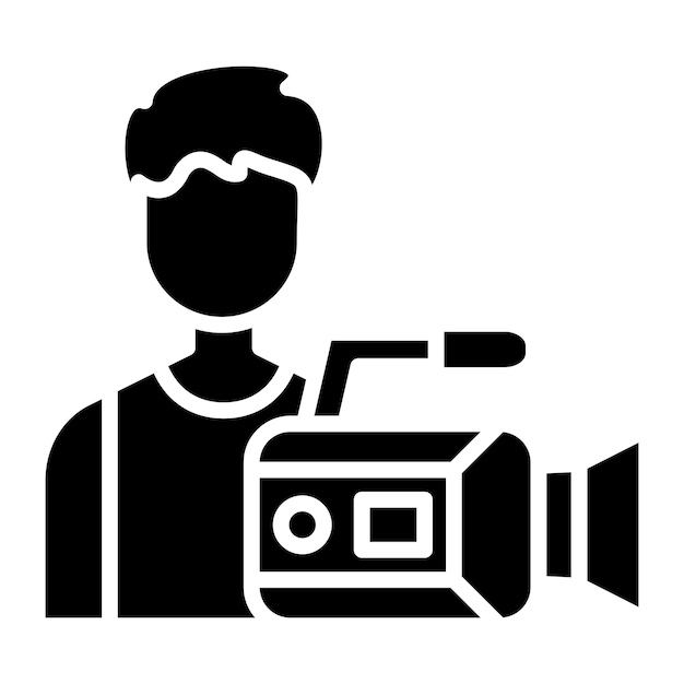 Diseño vectorial Estilo del icono del operador de la cámara