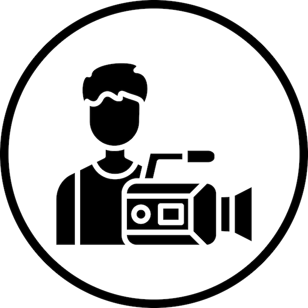 Diseño vectorial Estilo del icono del operador de la cámara