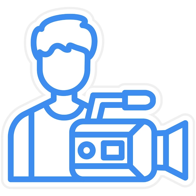 Diseño vectorial Estilo del icono del operador de la cámara