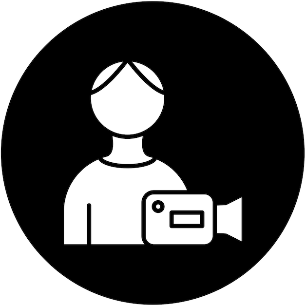 Diseño vectorial Estilo del icono del operador de la cámara