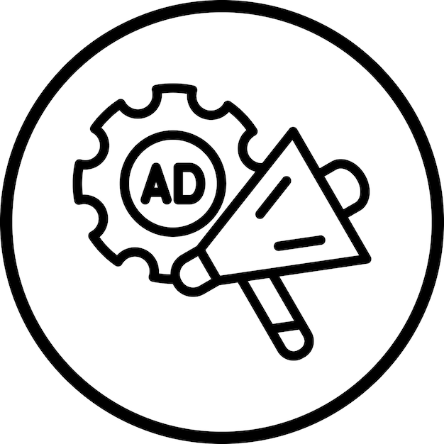 Diseño vectorial Estilo del icono de optimización de anuncios