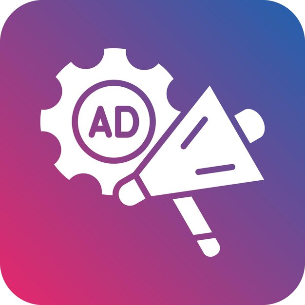 Vector diseño vectorial estilo del icono de optimización de anuncios