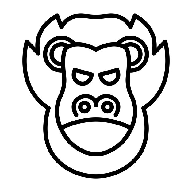 Diseño vectorial Estilo del icono del orangután