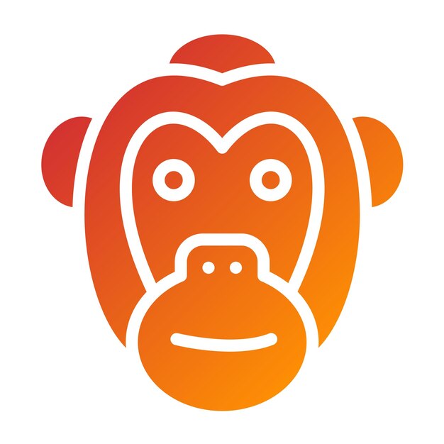 Diseño vectorial Estilo del icono del orangután