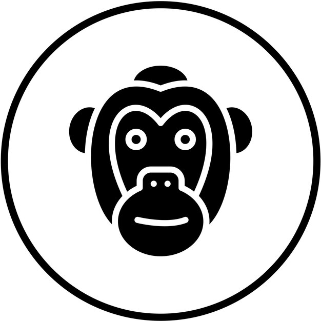 Diseño vectorial Estilo del icono del orangután