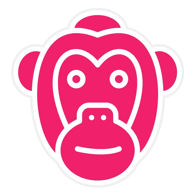 Diseño vectorial Estilo del icono del orangután