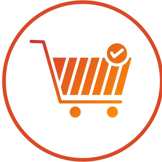Diseño vectorial Estilo del icono de orden del carrito