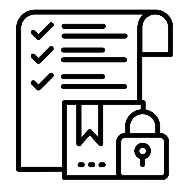 Diseño vectorial Estilo de icono de órdenes seguras