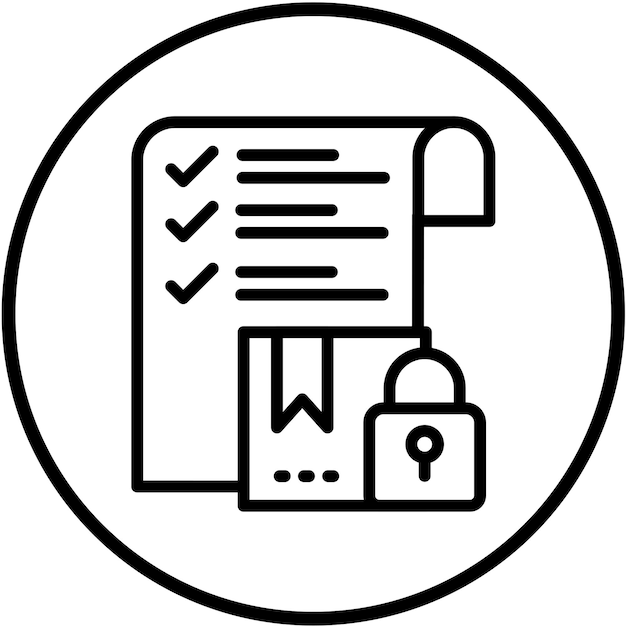Diseño vectorial Estilo de icono de órdenes seguras