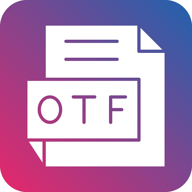 Diseño vectorial de estilo de icono OTF