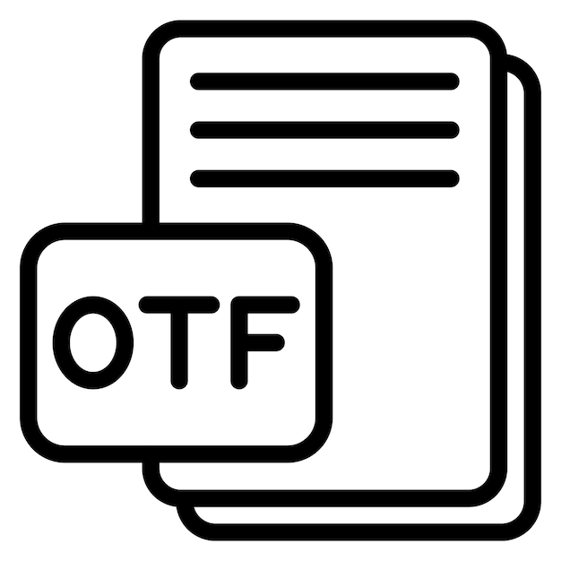 Diseño vectorial de estilo de icono OTF