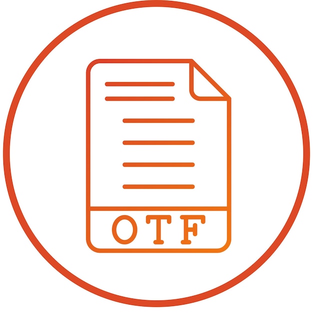 Diseño vectorial de estilo de icono OTF