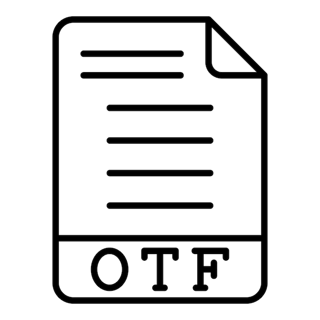 Diseño vectorial de estilo de icono OTF