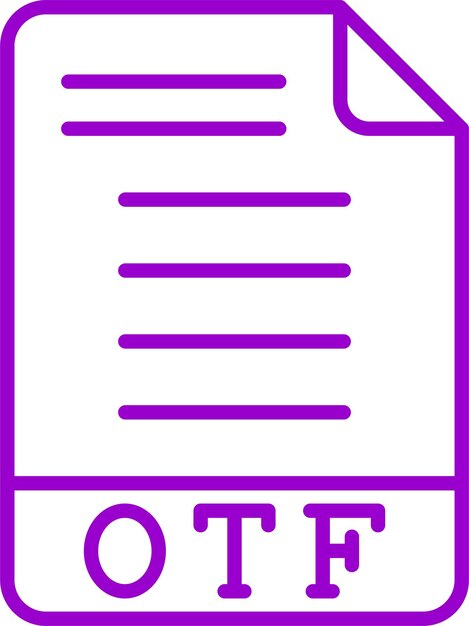 Diseño vectorial de estilo de icono OTF