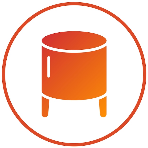 Diseño vectorial estilo de icono otomano redondo