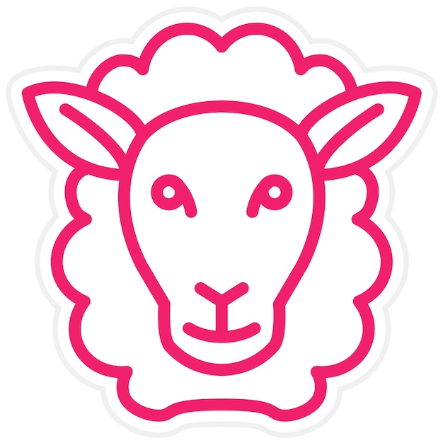 Diseño vectorial de estilo de icono de oveja