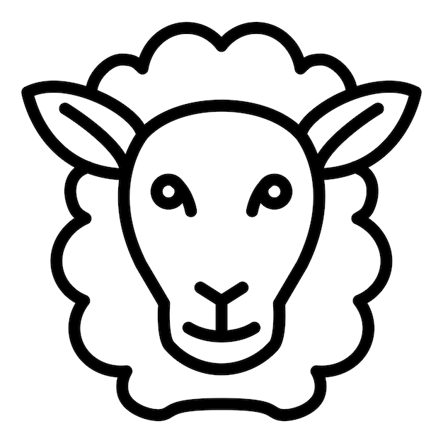 Diseño vectorial de estilo de icono de oveja
