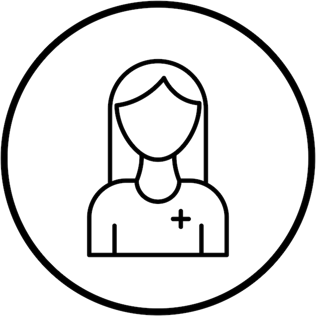 Diseño vectorial Estilo del icono de la paciente femenina