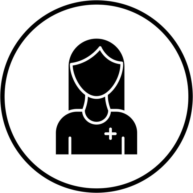 Diseño vectorial Estilo del icono de la paciente femenina