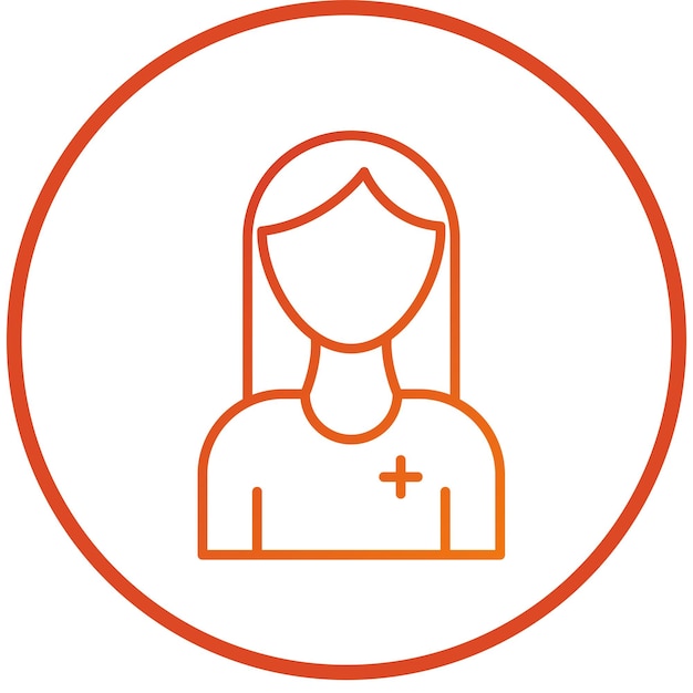 Diseño vectorial Estilo del icono de la paciente femenina
