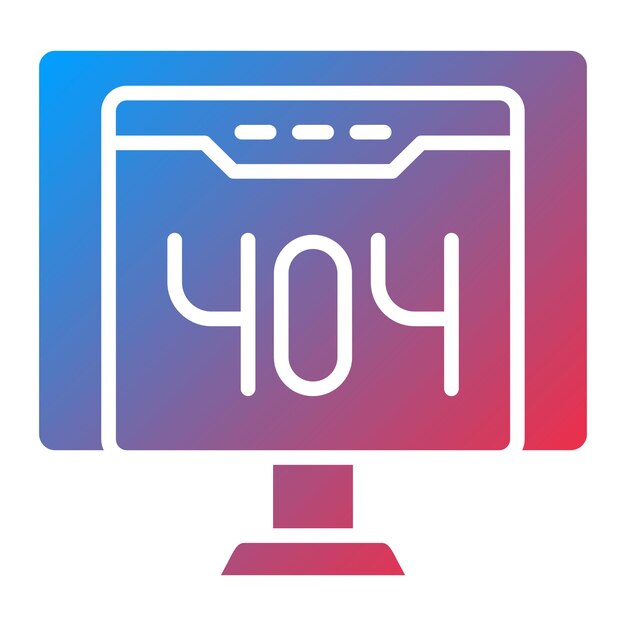 Diseño vectorial Estilo del icono de la página 404