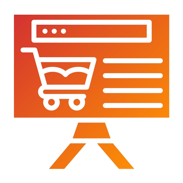 Diseño vectorial del estilo de icono de la página web de comercio electrónico