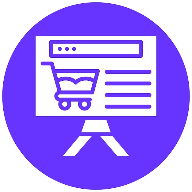 Diseño vectorial del estilo de icono de la página web de comercio electrónico