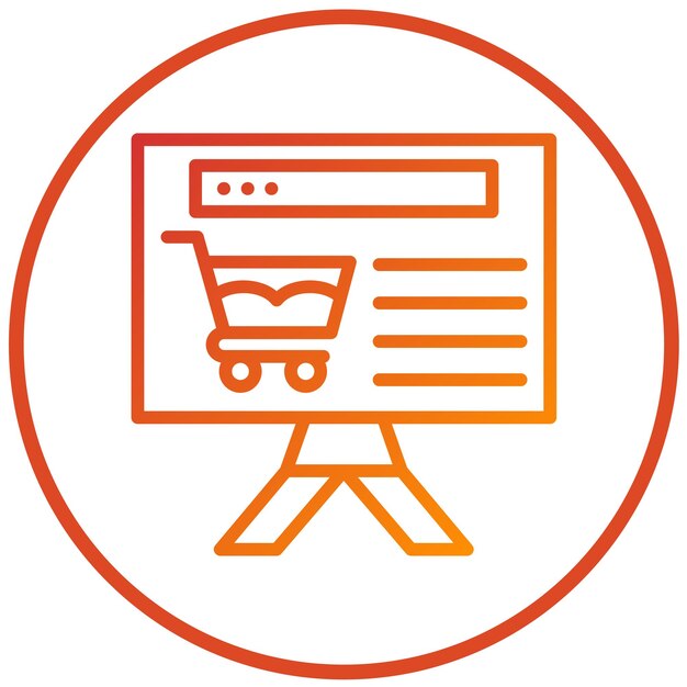 Diseño vectorial del estilo de icono de la página web de comercio electrónico