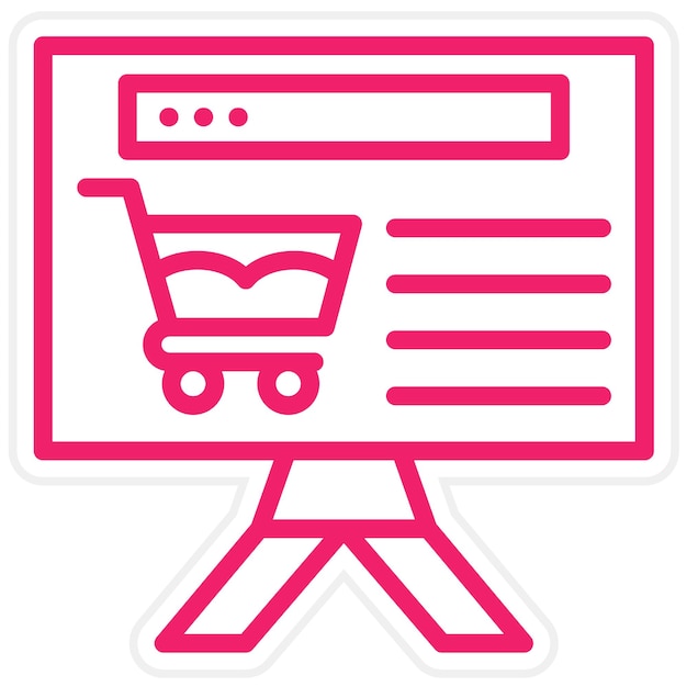 Diseño vectorial del estilo de icono de la página web de comercio electrónico