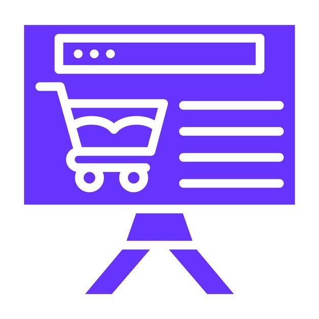 Diseño vectorial del estilo de icono de la página web de comercio electrónico