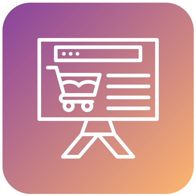 Diseño vectorial del estilo de icono de la página web de comercio electrónico