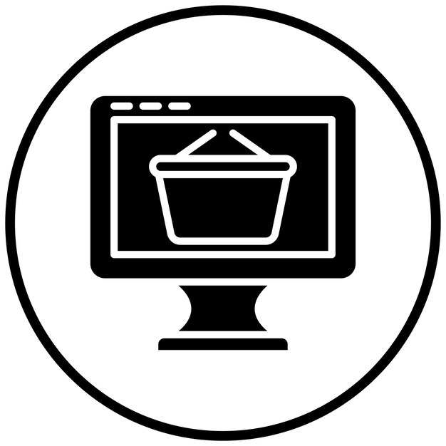 Diseño vectorial del estilo de icono de la página web de comercio electrónico